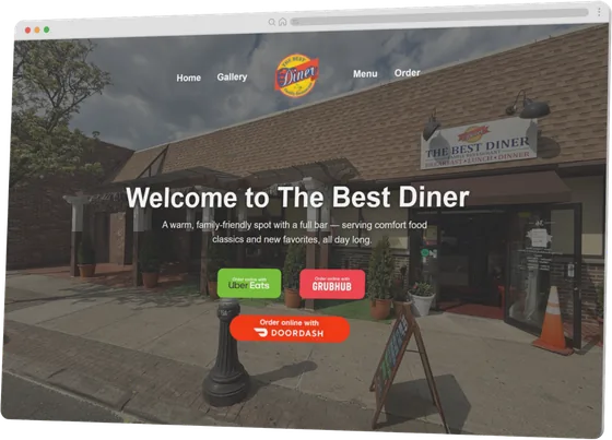 Best Diner website on a computer