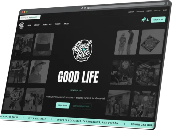 Good Life Collective website on a computer