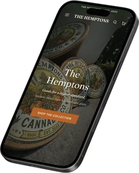 The Hemptons website on a phone