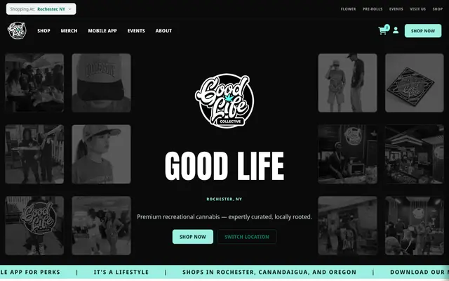 Home page of the Good Life Collective website